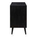  Coast2Coast Meeko 95453 Black Rub-Through Transitional Three Door Credenza IMAGE 3