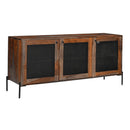  Coast2Coast Halifax 97516 Greystone and Black Powdercoat Farmhouse Three Door Credenza IMAGE 1
