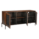  Coast2Coast Halifax 97516 Greystone and Black Powdercoat Farmhouse Three Door Credenza IMAGE 4