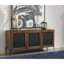  Coast2Coast Halifax 97516 Greystone and Black Powdercoat Farmhouse Three Door Credenza IMAGE 6