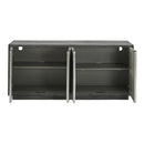  Coast2Coast Ersa 97520 Weathered Grey and Silver Transitional Four Door Credenza IMAGE 4