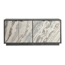  Coast2Coast Sculpter 97521 Greys and White Transitional Four Door Credenza IMAGE 2