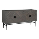  Coast2Coast Umbriel 97524 Grey and Black Transitional Four Door Credenza IMAGE 1