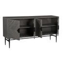  Coast2Coast Umbriel 97524 Grey and Black Transitional Four Door Credenza IMAGE 4
