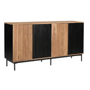  Coast2Coast Easton 97542 Natural and Black Farmhouse Four Door Credenza IMAGE 1