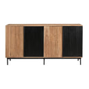  Coast2Coast Easton 97542 Natural and Black Farmhouse Four Door Credenza IMAGE 2