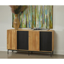  Coast2Coast Easton 97542 Natural and Black Farmhouse Four Door Credenza IMAGE 6