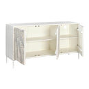  Coast2Coast Cloudfield 97559 Weathered White Coastal Three Door Credenza IMAGE 4