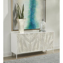  Coast2Coast Cloudfield 97559 Weathered White Coastal Three Door Credenza IMAGE 5