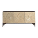  Coast2Coast Ogallala 97583 Distressed Brown and Tan Transitional Three Door Credenza IMAGE 2
