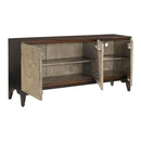  Coast2Coast Ogallala 97583 Distressed Brown and Tan Transitional Three Door Credenza IMAGE 4