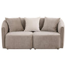  Coaster Furniture Townsend 504755 Chenille Upholstered Rolled Arm Loveseat - Latte IMAGE 2