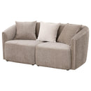  Coaster Furniture Townsend 504755 Chenille Upholstered Rolled Arm Loveseat - Latte IMAGE 3