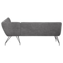  Coaster Furniture Dodson 108486 Fabric Upholstered L-Shaped Nook Dining Bench - Grey IMAGE 4