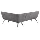  Coaster Furniture Dodson 108486 Fabric Upholstered L-Shaped Nook Dining Bench - Grey IMAGE 5