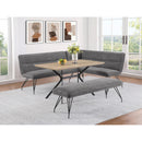  Coaster Furniture Dodson 108486 Fabric Upholstered L-Shaped Nook Dining Bench - Grey IMAGE 7