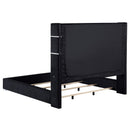 Coaster Furniture Tisdall 306031KE Upholstered Eastern King Flame Visualizer Bed - Black IMAGE 3
