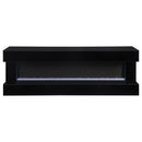  Coaster Furniture Vallerie 710022 71" TV Stand with Visual Flame Box - Black IMAGE 3