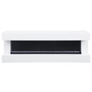  Coaster Furniture Vallerie 710023 71" TV Stand with Visual Flame Box - White IMAGE 3