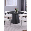  Coaster Furniture Camden 105780 Round 48-inch Faux Marble Top Dining Table - Black IMAGE 3