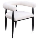  Coaster Furniture Dunmore 105782 Boucle Upholstered Dining Arm Chair - Cream IMAGE 1
