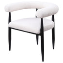  Coaster Furniture Dunmore 105782 Boucle Upholstered Dining Arm Chair - Cream IMAGE 4