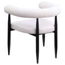  Coaster Furniture Dunmore 105782 Boucle Upholstered Dining Arm Chair - Cream IMAGE 6