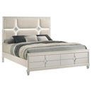  Coaster Furniture Olivia 224951Q Queen Panel Bed LED Headboard - Pearl White IMAGE 1