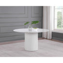  Coaster Furniture Acadia 105580 Round 53-inch Sintered Stone Top Dining Table - White IMAGE 3