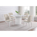  Coaster Furniture Acadia 105580 Round 53-inch Sintered Stone Top Dining Table - White IMAGE 6