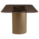  Coaster Furniture Edson 105761 72-inch Rectangular Glass Top Dining Table - Bronze IMAGE 3
