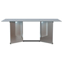  Coaster Furniture Emery 108091 76-inch Rectangular Mirrored Dining Table - Silver IMAGE 2