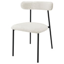  Coaster Furniture Anzio 108292 Boucle Upholstered Dining Side Chair - White IMAGE 3