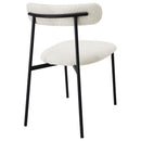  Coaster Furniture Anzio 108292 Boucle Upholstered Dining Side Chair - White IMAGE 6