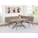  Coaster Furniture Dodson 108496 Fabric Upholstered L-Shaped Nook Dining Bench - Taupe IMAGE 2