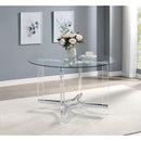  Coaster Furniture Keeling 108501 47-inch Round Glass Top Acrylic Dining Table - Chrome IMAGE 2