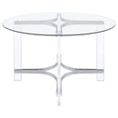  Coaster Furniture Keeling 108501 47-inch Round Glass Top Acrylic Dining Table - Chrome IMAGE 5