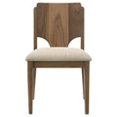  Coaster Furniture Crestmore 108572 Dining Chair - Upholstered Seat Walnut IMAGE 3