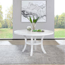  Coaster Furniture Judd 109330 54-inch Round Dining Wood Table with Shelf - Pearl White IMAGE 2