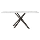  Coaster Furniture Carvell 109371 Rectangular Sintered Stone Dining Table - Mirage White IMAGE 1