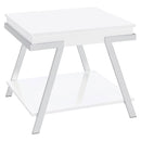  Coaster Furniture Marcia 708157 Rectangular Side End Table - White High Gloss IMAGE 1