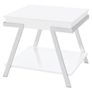  Coaster Furniture Marcia 708157 Rectangular Side End Table - White High Gloss IMAGE 4