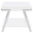  Coaster Furniture Marcia 708157 Rectangular Side End Table - White High Gloss IMAGE 6