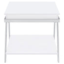 Coaster Furniture Marcia 708157 Rectangular Side End Table - White High Gloss IMAGE 7