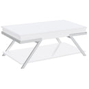  Coaster Furniture Marcia 708158 Rectangular Lift Top Coffee Table - White High Gloss IMAGE 1