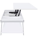  Coaster Furniture Marcia 708158 Rectangular Lift Top Coffee Table - White High Gloss IMAGE 8