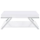  Coaster Furniture Marcia 708158 Rectangular Lift Top Coffee Table - White High Gloss IMAGE 9