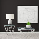  Coaster Furniture Brittania 709738 Square Glass Top Geometric Coffee Table - Nickel IMAGE 7