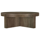  Coaster Furniture Kinkaid 710138 Round Solid Mango Wood Coffee Table - Brown IMAGE 4