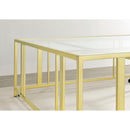  Coaster Furniture Adri 710188 Square Glass Top Coffee Table with Casters - Matte Brass IMAGE 6